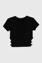 чорний Дитяча бавовняна футболка Sisley Для дівчаток
