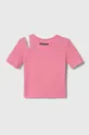 Sisley t-shirt dziecięcy różowy