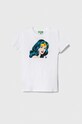 United Colors of Benetton t-shirt bawełniany dziecięcy nadruk biały 3096C10IO.G.Seasonal