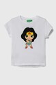 Детская хлопковая футболка United Colors of Benetton хлопок белый 3096G10EC.P.Seasonal