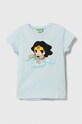Детская хлопковая футболка United Colors of Benetton хлопок голубой 3096G10EC.P.Seasonal