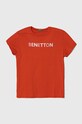 Dječja pamučna majica kratkih rukava United Colors of Benetton pamuk narančasta 3I1XC10H8.G.Seasonal