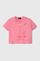 Дитяча бавовняна футболка Emporio Armani 2-pack 3D3D01.3J51Z рожевий SS24