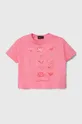 Dječja pamučna majica kratkih rukava Emporio Armani 2-pack roza