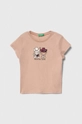 beige United Colors of Benetton t-shirt in cotone per bambini Ragazze