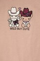 Dziewczynka United Colors of Benetton t-shirt bawełniany dziecięcy 3I1XG10DI.P.Seasonal beżowy