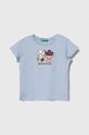 Παιδικό βαμβακερό μπλουζάκι United Colors of Benetton στάμπα μπλε 3I1XG10DI.P.Seasonal