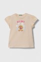 Dječja pamučna majica kratkih rukava United Colors of Benetton pamuk narančasta 3I1XG10DR.P.Seasonal