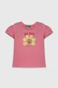 roza Otroška bombažna kratka majica United Colors of Benetton Dekliški