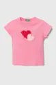 rosa United Colors of Benetton t-shirt in cotone per bambini Ragazze