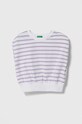 Детский хлопковый топ United Colors of Benetton круглый вырез фиолетовой 3O01C10I2.G.Seasonal
