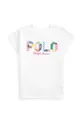 bianco Polo Ralph Lauren t-shirt in cotone per bambini Ragazze