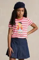 czerwony Polo Ralph Lauren t-shirt bawełniany dziecięcy Dziewczęcy