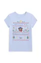 голубой Детская хлопковая футболка Polo Ralph Lauren Для девочек