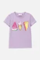 fioletowy Coccodrillo t-shirt dziecięcy Dziewczęcy