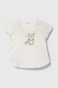 bež Pamučna majica kratkih rukava za bebe United Colors of Benetton Za djevojčice