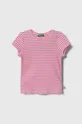różowy United Colors of Benetton t-shirt dziecięcy Dziewczęcy