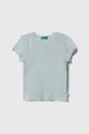 niebieski United Colors of Benetton t-shirt dziecięcy Dziewczęcy