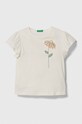 United Colors of Benetton t-shirt bawełniany dziecięcy aplikacja beżowy 3096G10DY.P.Seasonal