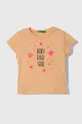 arancione United Colors of Benetton t-shirt in cotone per bambini Ragazze