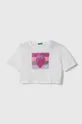 білий Дитяча бавовняна футболка United Colors of Benetton Для дівчаток