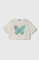 Dětské bavlněné tričko United Colors of Benetton kulatý béžová 3I1XC10J4.G.Seasonal