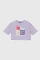 μωβ Παιδικό βαμβακερό μπλουζάκι United Colors of Benetton Για κορίτσια