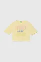κίτρινο Παιδικό βαμβακερό μπλουζάκι United Colors of Benetton Για κορίτσια