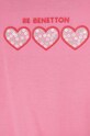 Dziewczynka United Colors of Benetton t-shirt bawełniany dziecięcy 3I1XG10ER.P.Seasonal różowy