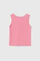 Дитячий бавовняний топ United Colors of Benetton рожевий