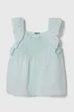 бірюзовий Дитяча льняна блузка United Colors of Benetton Для дівчаток