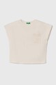United Colors of Benetton t-shirt dziecięcy z elastanem beżowy 3JFAC10IY.G.Seasonal