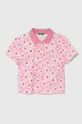 roza Dječja polo majica United Colors of Benetton Za djevojčice