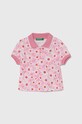 Детское поло United Colors of Benetton с эластаном розовый 3LRYG300Q.P.Seasonal