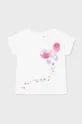 λευκό Μωρό βαμβακερό μπλουζάκι Mayoral Για κορίτσια