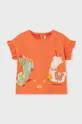 oranžna Otroška bombažna majica Mayoral Dekliški
