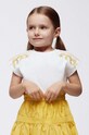 Mayoral t-shirt bawełniany dziecięcy aplikacja żółty 3081.6D.Mini.PPYH