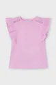 фиолетовой Хлопковая футболка Mayoral Для девочек