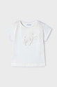 Mayoral t-shirt bawełniany dziecięcy 3083.6D.Mini.PPYH beżowy SS24