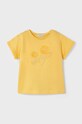 Mayoral t-shirt bawełniany dziecięcy nadruk żółty 3083.6D.Mini.PPYH