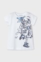 Mayoral t-shirt bawełniany dziecięcy 3090.6O.Mini.PPYH biały SS24