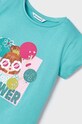 Dziewczynka Mayoral t-shirt bawełniany dziecięcy 3090.6O.Mini.PPYH turkusowy