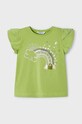 Mayoral t-shirt dziecięcy z elastanem zielony 3091.6E.Mini.PPYH