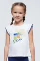 niebieski Mayoral t-shirt bawełniany dziecięcy Dziewczęcy