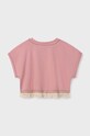 Παιδικό βαμβακερό μπλουζάκι Mayoral 6006.8E.Junior.PPYH ροζ SS24