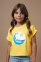 żółty Mayoral t-shirt bawełniany dziecięcy Dziewczęcy
