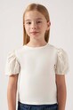 Mayoral t-shirt bawełniany dziecięcy bawełna beżowy 6014.8F.Junior.PPYH