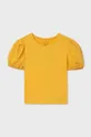 жёлтый Детская хлопковая футболка Mayoral Для девочек