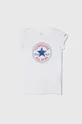 білий Дитяча бавовняна футболка Converse Для дівчаток