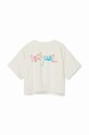 Desigual t-shirt bawełniany dziecięcy 24SGTK19 biały SS24